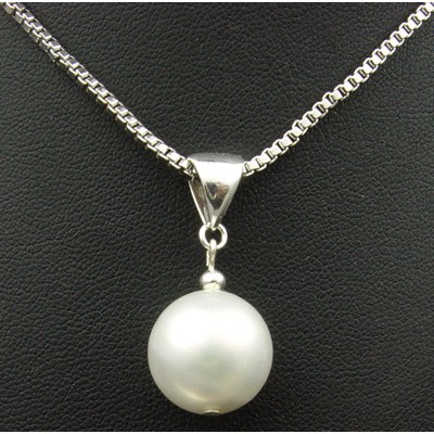 Anhänger aus Muschelkernperle und 925 Silber weiß