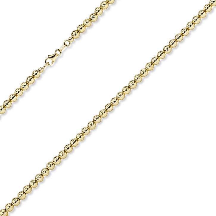 4mm Kugelkette diamantiert aus 585 Gelbgold 45cm