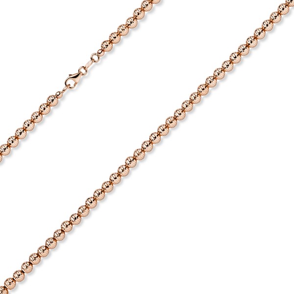 4mm Kugelkette diamantiert aus 585 Rotgold 50cm
