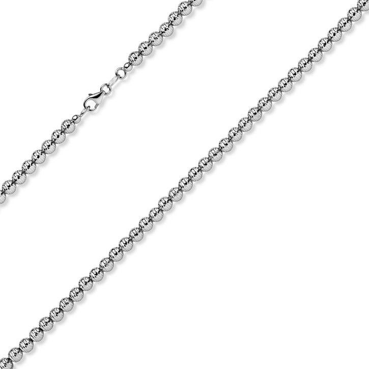 4mm Kugelkette diamantiert aus 585 Weißgold 50cm