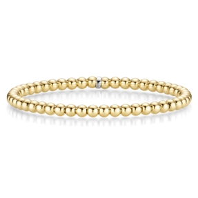 4mm Kugel-Armband Armreif Armschmuck elastisch 585 Gold Gelbgold stretch