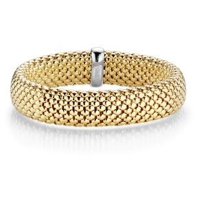 14mm Armband Armreif Armschmuck elastisch aus 750 Gold gelb/weiß strukturiert 14mm Armband Armreif Armschmuck elastisch aus 750 Gold gelb/weiß strukturiert