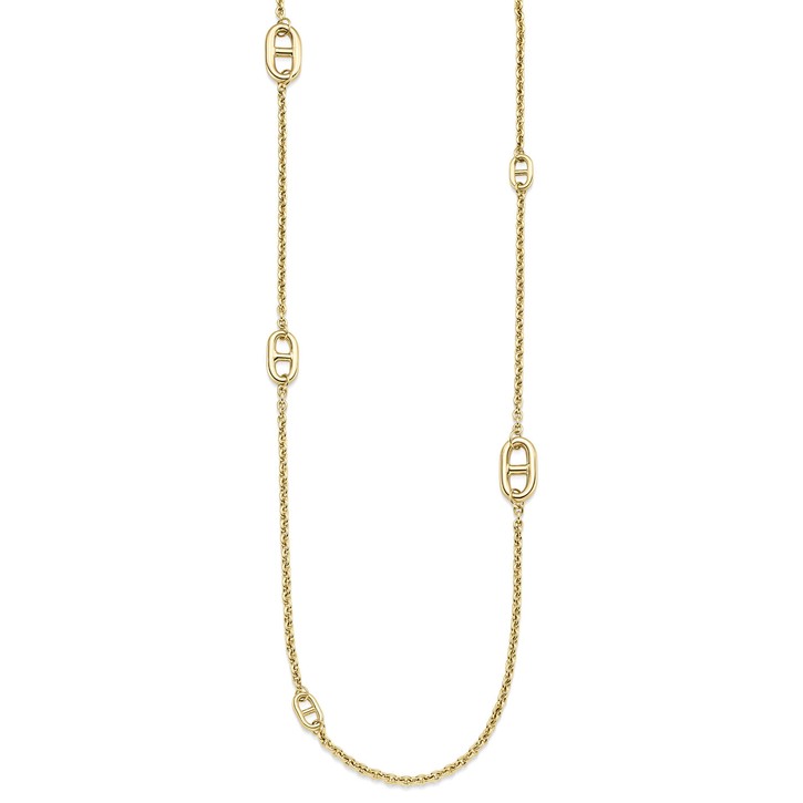 Lange Phantasiekette aus 585 Gelbgold 90cm