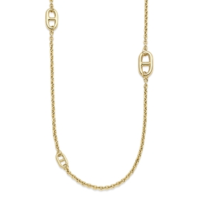 Lange Phantasiekette Halskette Collier aus 585 Gold Gelbgold 90cm