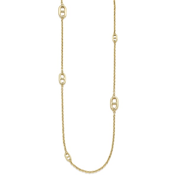 Lange Phantasiekette aus 585 Gelbgold 90cm