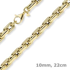 10mm Armband Phantasiekette Weitanker-Kette aus 585 Gold Gelbgold 22cm 10mm Armband Phantasiekette Weitanker-Kette aus 585 Gold Gelbgold 22cm