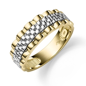Herrenring aus 585 Gold Gelbgold Weißgold Ring für Männer strukturiert Herrenring aus 585 Gold Gelbgold Weißgold Ring für Männer strukturiert