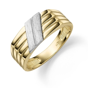 Herrenring aus 585 Gold Gelbgold und 585 Weißgold Ring für Männer Herrenring aus 585 Gold Gelbgold und 585 Weißgold Ring für Männer
