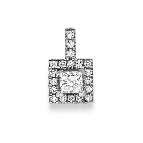 Anhänger aus 750 Gold Weißgold 6,5x11mm mit 20 Diamant-Brillanten 0,35 ct TW-SI Anhänger aus 750 Gold Weißgold 6,5x11mm mit 20 Diamant-Brillanten 0,35 ct TW-SI