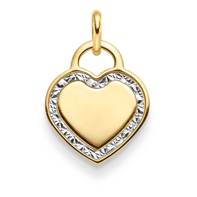 Anhänger Herz aus 585 Gold Gelbgold Weißgold 13,3x20mm flach glänzend Anhänger Herz aus 585 Gold Gelbgold Weißgold 13,3x20mm flach glänzend