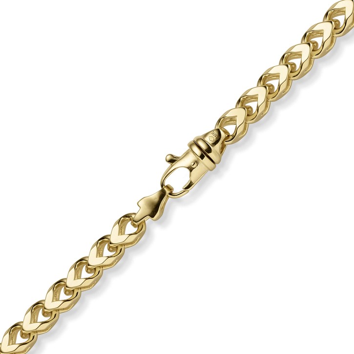 6.5mm Franco Kette aus 585 Gelbgold massiv 65cm