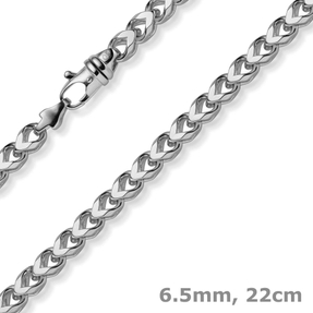 6,5mm Franco Armband Armkette Armschmuck aus 585 Gold Weißgold massiv 22cm 6,5mm Franco Armband Armkette Armschmuck aus 585 Gold Weißgold massiv 22cm