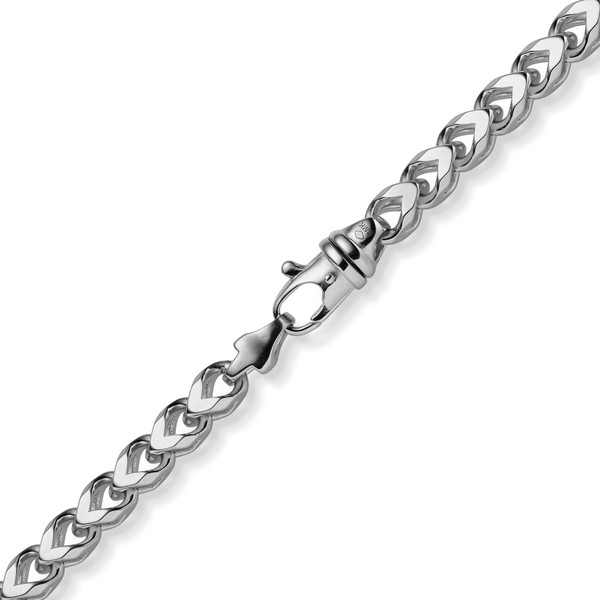 6.5mm Franco Armband aus 585 Weißgold massiv 22cm