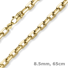 8,5mm Ankerktte Halskette Collier aus 585 Gold Gelbgold massiv 65cm Herren