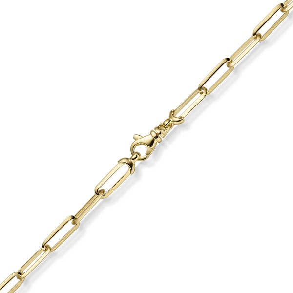 4.5mm Paper-Clip Kette aus 585 Gelbgold massiv 50cm