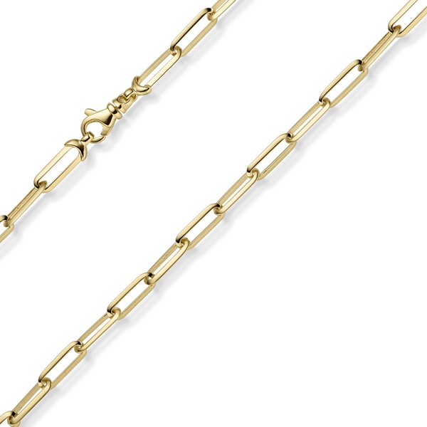 4.5mm Paper-Clip Kette aus 585 Gelbgold massiv 55cm