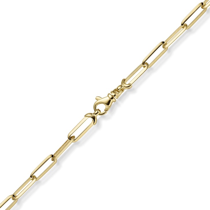 4.5mm Paper-Clip Kette aus 585 Gelbgold massiv 60cm