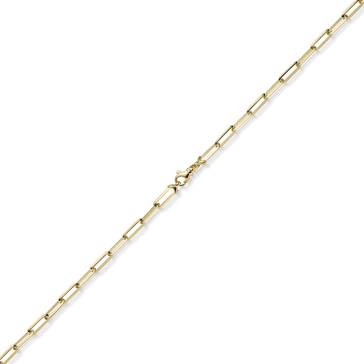 4.5mm Paper-Clip Kette aus 585 Gelbgold massiv 60cm