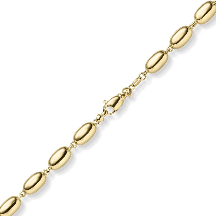 6.5mm Armband Phantasie-Kette aus 585 Gelbgold 21cm