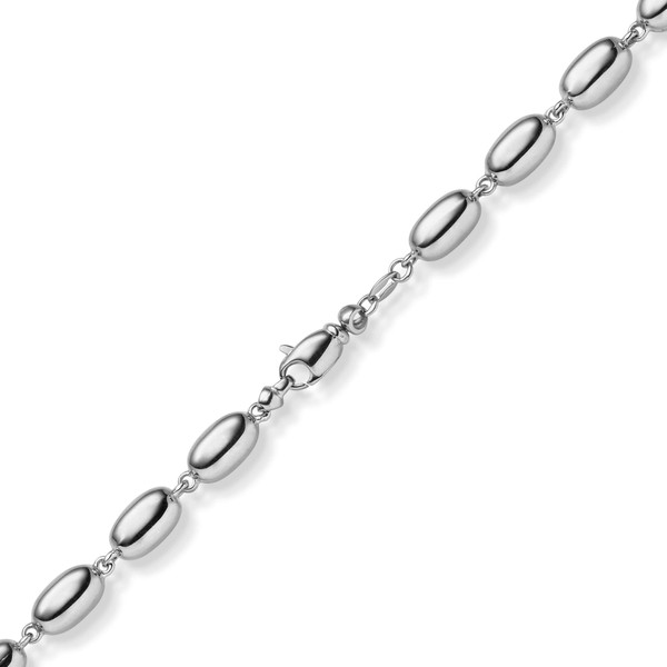 6.5mm Armband Phantasie-Kette aus 585 Weißgold 19cm