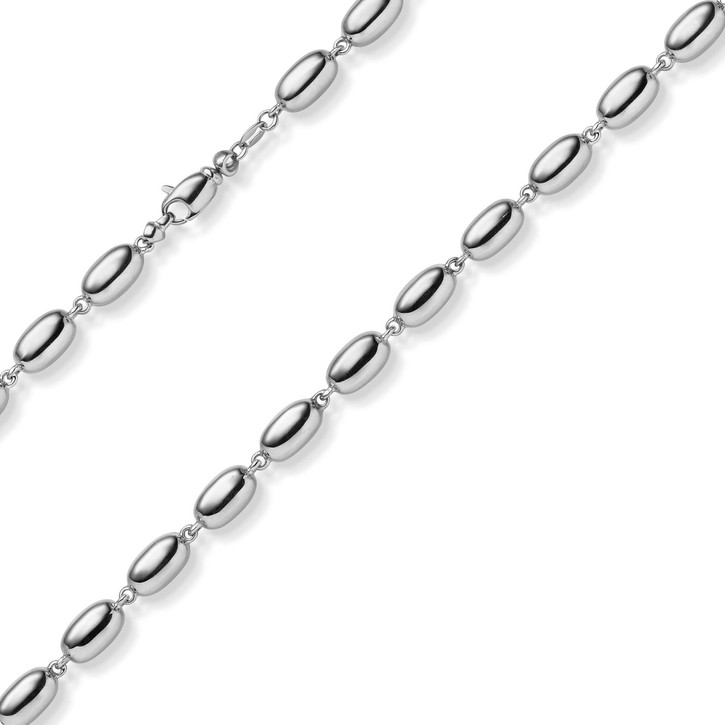 6.5mm Phantasie-Kette aus 585 Weißgold 45cm