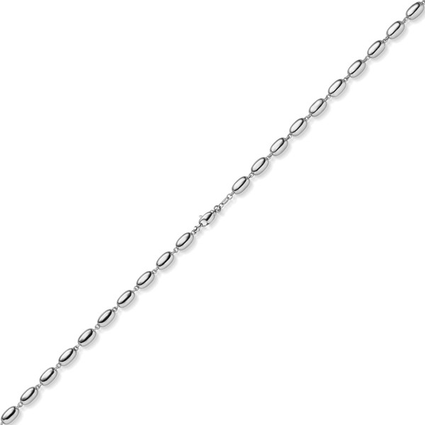 6.5mm Phantasie-Kette aus 585 Weißgold 45cm