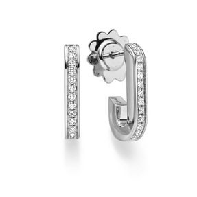Ohrringe Halb-Creolen 17x3mm 750 Gold Weißgold Diamant-Brillanten 0,27 ct. TW-SI Ohrringe Halb-Creolen 17x3mm 750 Gold Weißgold Diamant-Brillanten 0,27 ct. TW-SI