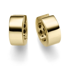 Ohrringe Creolen 7x14,5mm Ohrschmuck aus 585 Gold Gelbgold glänzend flach Ohrringe Creolen 7x14,5mm Ohrschmuck aus 585 Gold Gelbgold glänzend flach