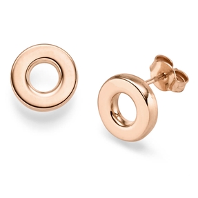 Paar Ohrstecker Kreise Ø11mm aus 585 Gold Rotgold glänzend schlicht