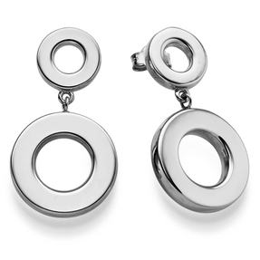 Paar Ohrringe Ohrhänger 33x18mm Ohrschmuck Kreise 585 Gold Weißgold glänzend Paar Ohrringe Ohrhänger 33x18mm Ohrschmuck Kreise 585 Gold Weißgold glänzend