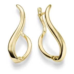Paar Ohrringe Creolen 28x9,5mm gewellt Ohrschmuck aus 585 Gold Gelbgold Paar Ohrringe Creolen 28x9,5mm gewellt Ohrschmuck aus 585 Gold Gelbgold