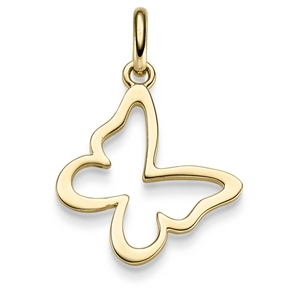 Anhänger Schmetterling 19x27mm Silhouette 585 Gold Gelbgold schlciht glänzend