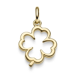 Anhänger Kleeblatt 15,5x25mm Silhouette 585 Gold Gelbgold schlciht glänzend Anhänger Kleeblatt 15,5x25mm Silhouette 585 Gold Gelbgold schlciht glänzend