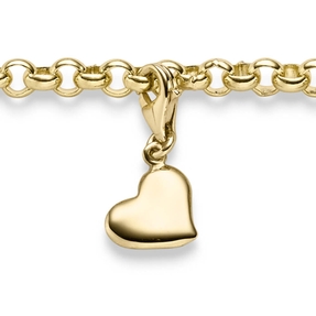 Einhänger Herz Herzchen Anhänger Charm aus 585 Gold Gelbgold glänzend 9x18mm