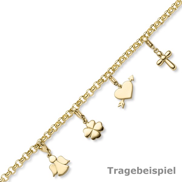 Einhänger Kreuz Charm aus 585 Gelbgold
