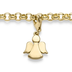 Einhänger Engel Engelchen Anhänger Charm aus 585 Gold Gelbgold glänzend 11x21mm