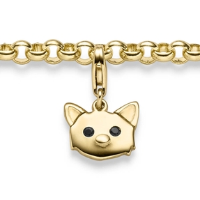 Einhänger Katze Katzenkopf Anhänger Charm 585 Gold Gelbgold glänzend 11,5x18mm Einhänger Katze Katzenkopf Anhänger Charm 585 Gold Gelbgold glänzend 11,5x18mm
