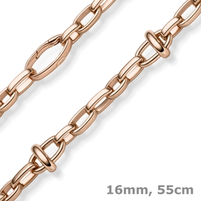 16mm Phantasie-Kette Halskette Collier aus 585 Gold Rotgold 55cm 16mm Phantasie-Kette Halskette Collier aus 585 Gold Rotgold 55cm