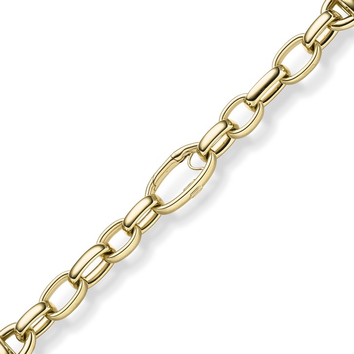 19.5mm Phantasie-Armband aus 585 Gelbgold 21cm