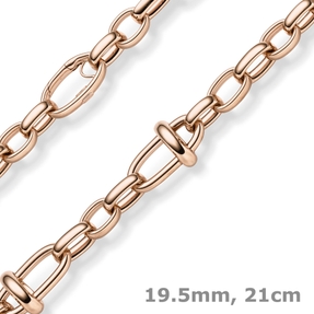 19,5mm Phantasie-Armband Armkette aus 585 Gold Rogold 21cm