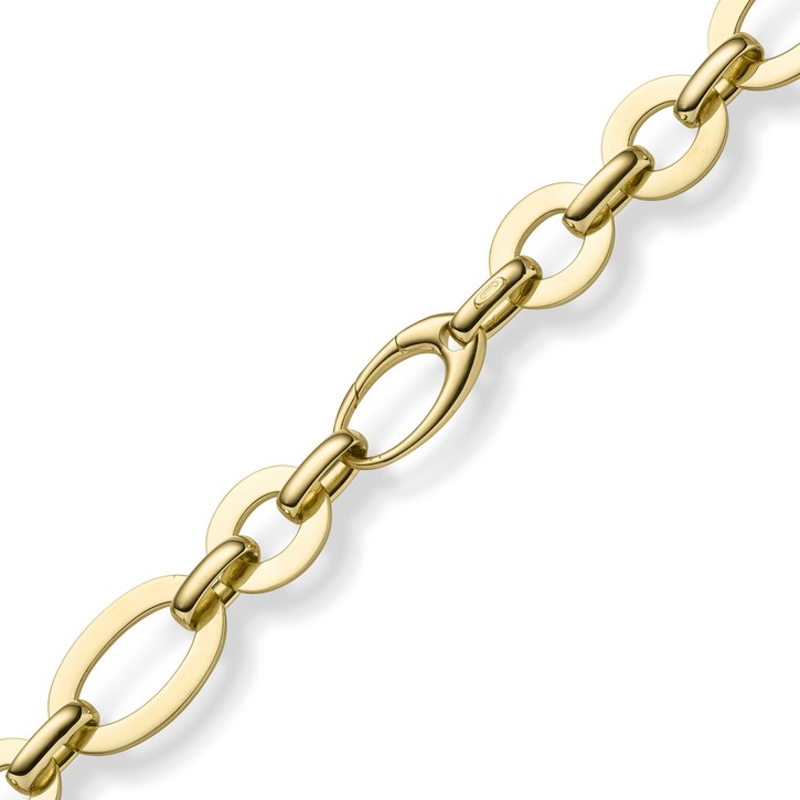 18.5mm Armband mit ovalen Kettengliedern 585 Gelbgold 21cm