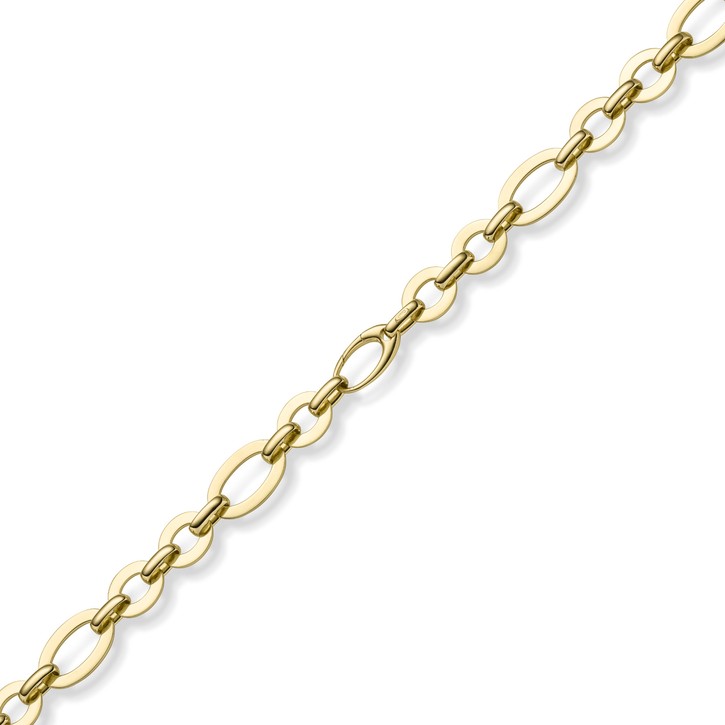 18.5mm Halskette mit ovalen Kettengliedern 585 Gelbgold 50cm