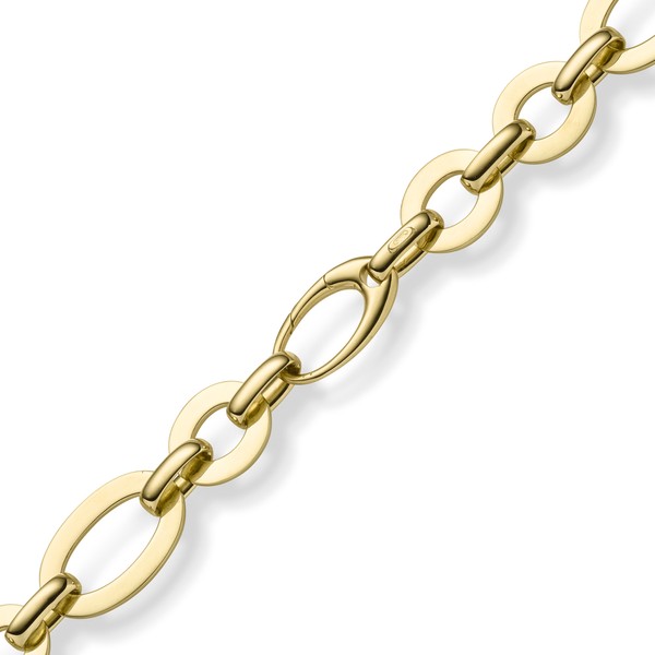 18.5mm Halskette mit ovalen Kettengliedern 585 Gelbgold 50cm