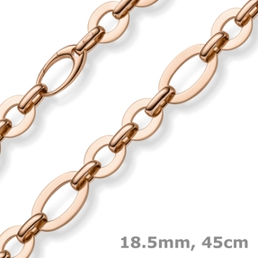 18,5mm Phantasie-Kette Halskette ovale Kettenglieder 585 Gold Rotgold 45cm 18,5mm Phantasie-Kette Halskette ovale Kettenglieder 585 Gold Rotgold 45cm
