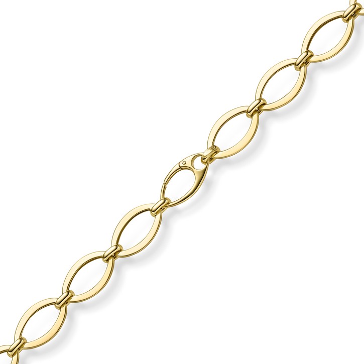 12.5mm Halskette mit ovalen Kettengliedern 585 Gelbgold 50cm