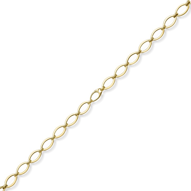 12.5mm Halskette mit ovalen Kettengliedern 585 Gelbgold 50cm