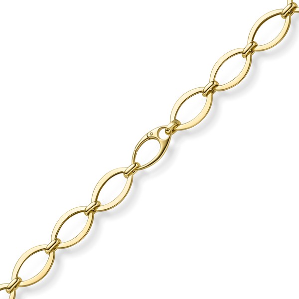 12.5mm Halskette mit ovalen Kettengliedern 585 Gelbgold 50cm