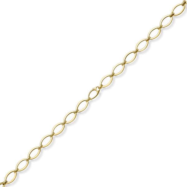 12.5mm Halskette mit ovalen Kettengliedern 585 Gelbgold 50cm