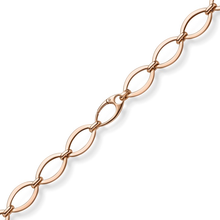 12.5mm Halskette mit ovalen Kettengliedern 585 Rotgold 45cm