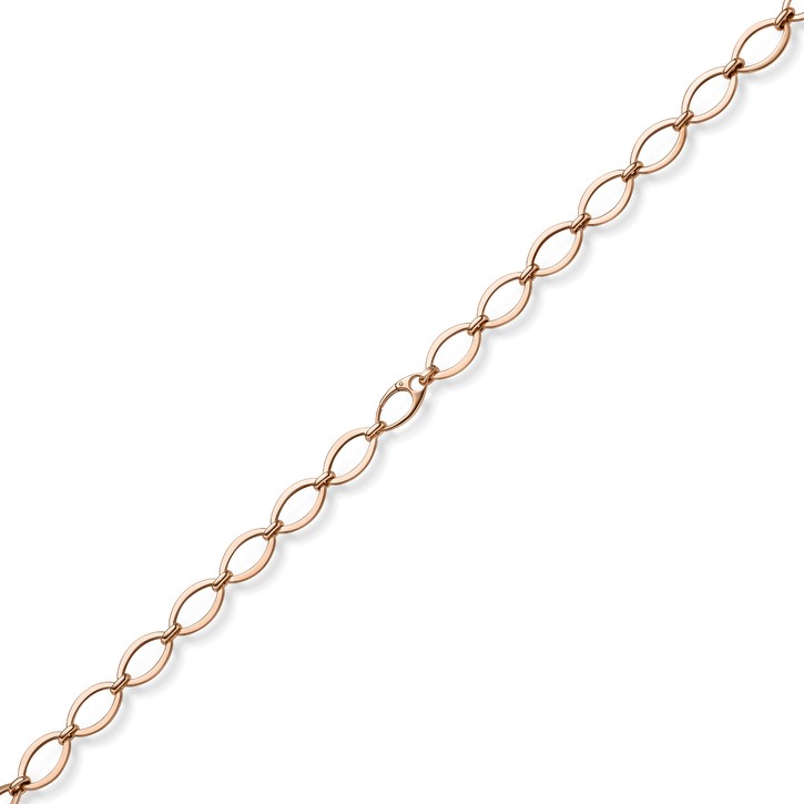 12.5mm Halskette mit ovalen Kettengliedern 585 Rotgold 45cm